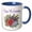 Blue/White, variant on 3drose, Happy 50th Anniversary Roses and Lavender, 15oz Mug
