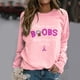 thumbnail image 2 of Moda mujer casual manga larga o-cuello impreso damas sudaderas tops Pompotops gfhjh1153, 2 of 6