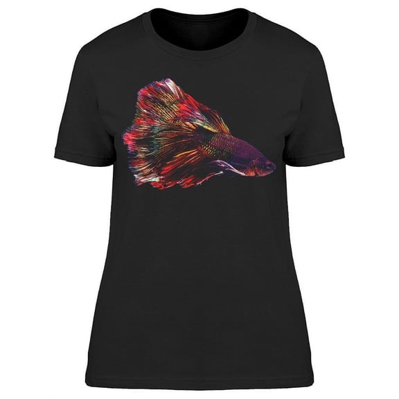 Dark Beautiful Siam Betta Fish T-Shirt Women -Image by Shutterstock, Female x-Large