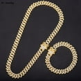 thumbnail image 5 of 12MM Iced Out Miami Cuban Link Chain Necklace Bracelet Set For Men Women Chains Hip Hop men Jewelry On The Neck AAA Rhinestone JIANGLANG, 5 of 7