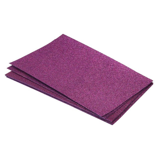 Unique Bargains Soft Felt Sheets Glitter Purple 11.8 x 7.8 Inch 6 Pcs
