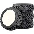 thumbnail image 1 of LINLIN 4 piezas 1:10 RC On Road Rally Car neumáticos de caucho de grano neumáticos de plato duro llantas accesorios piezas compatibles con 1/10 RC Buggy Buggy Run Flat Drift Car Traxxas HSP Tamiya, 1 of 6