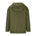 thumbnail image 5 of JUSLIO Girls Sweatshirts Fall/Winter Solid Color Hooded Sweatshirt Athletic Fall/Winter Long Sleeve Tops Sweatshirts Army Green(4 Years）, 5 of 8