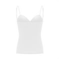 thumbnail image 5 of WTXUE Womens Summer Tops Tank Tops with Built in Bras, Women's Solid Color with Bra Pads Scoop Neck Sleeveless Sleeveless Built-in Bra Leisure Camisole, White, 5 of 6