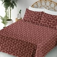 thumbnail image 3 of Ambesonne Abstract Fitted & Flat Sheet with Sham 3 Pcs Set, Lines Wavy Forms Pattern, Twin XL, Maroon Pale Brown, 3 of 5