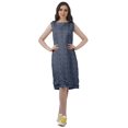 thumbnail image 3 of Moomaya Knee Length Summer Dresses Printed Back Slit Boat Neck Shift Dress, 3 of 4