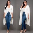 thumbnail image 1 of Chaqueta de traje de mujer de talla grande de Europa y América con capa larga y grande de color sólido personalizada de otoño, 1 of 6