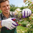 thumbnail image 3 of Gardening Gloves for Women and Men with Latex Coated Grip Breathable Polyester Knit for Planting Pruning and Yard Work Blue White, 3 of 5