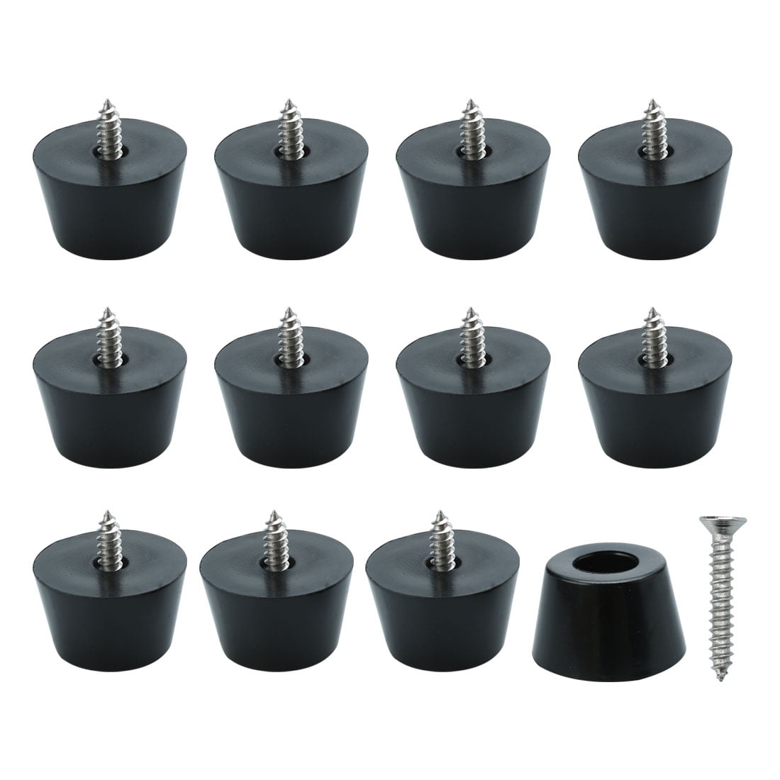 12pcs Rubber Feet Bumper Pads Buffer w Screws for Chair Legs