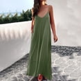 thumbnail image 3 of AherBiu Robes d'Été pour Femmes Sans Manches à Col en V Plongeant, Robes Maxi Fluides, Plage Bohème, Vacances, Longue Robe, 3 of 7