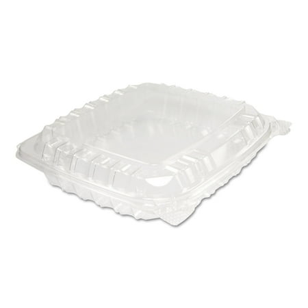 Dart C89PST1 8.31 in. x 8.31 in. x 2 in. ClearSeal Hinged-Lid Plastic Containers - Clear (250/Carton)