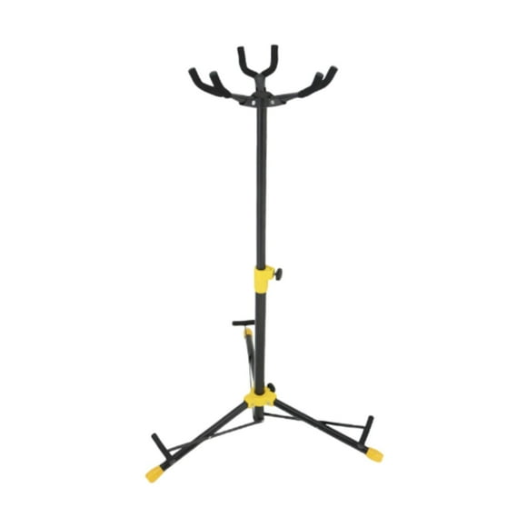 Soporte de guitarra cabezas Soporte de estante en pie de hierro Soporte de piso acústico de hierro Ukulele Stand for Music Instrument Bajo cabeza de goma amarilla