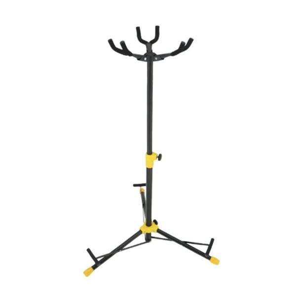 Soporte de guitarra cabezas Soporte de estante en pie de hierro Soporte de piso acústico de hierro Ukulele Stand for Music Instrument Bajo cabeza de goma amarilla