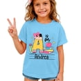 thumbnail image 2 of School Uniform Tshirts Kids Back to School Print Tee Short Sleeve Round Neck Top Girls T Shirts Sky Blue 10-11 Years, 2 of 5