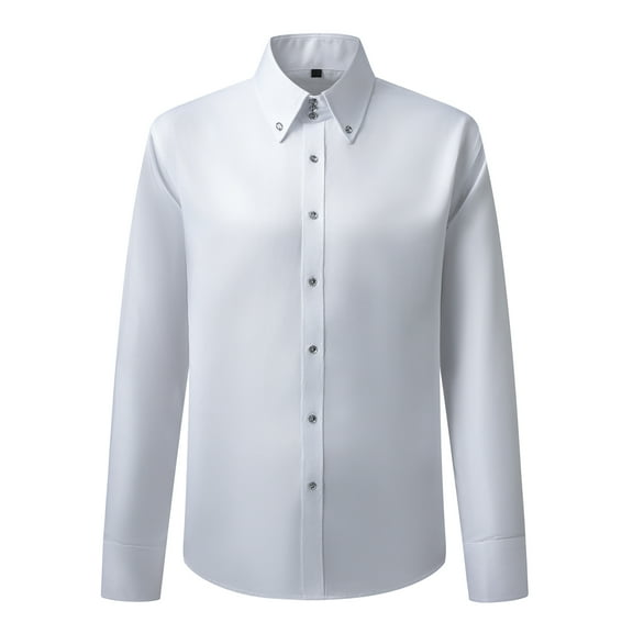 Cloudstyle Men's Non-Iron Slim Fit Dress Shirt - Button-Down Collar Business Casual Shirt for Office & Commute