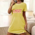 thumbnail image 2 of fheaev Chemises de Nuit pour Femmes Grande Taille Imprimé de la Saint-Valentin Chemise de Nuit Manches Courtes Col Rond Courte Robes de Maison pour Dormir Robe à Imprimé Floral, 2 of 5