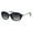 Black Silver Smoke, variant on Polarized Womens Narrow Oval Leaf Metal Jewel Hinge Butterfly Chic Sunglasses Black Silver Smoke