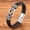 Coffee, variant on Men's Vintage Titanium Steel Pu Chain Magnetic Buckle Hip-Hop Bracelet Jewelry-Black blue-19cm/7.48in