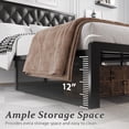 thumbnail image 4 of Bed Frame with Headboard PU Leather Upholstered, All Metal Slats Support Platform, Queen, Black, 4 of 7