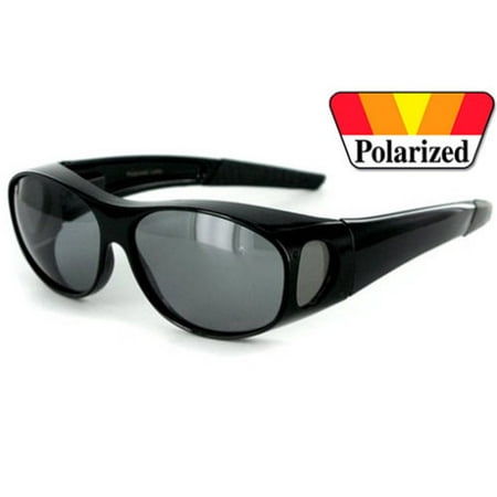 - 1 PAIR BLACK 100% UV Polarized Sunglass Cover Over Fit Prescription Sunglasses, Small