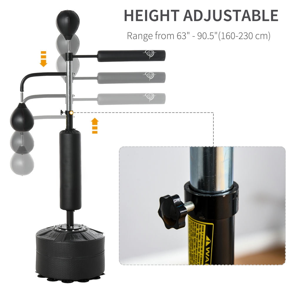 Kadyn 3-in-1 Boxing Bag Freestanding Punching Bag with 2 Speed Bag, 360° Relax Bar, Reflex Bag, Adjustable Height