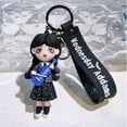 thumbnail image 1 of Wednesday Addams Acrylic Keychain Animated Addams Family Figure Pendant Keyring Gift For Fans Decoration Wholesale, 1 of 7