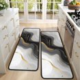 thumbnail image 4 of Kitchen Rugs Sets Of 2,Black Marble Gold Wave Pattern Anti Fatigue Kitchen Mat Rugs Non Slip Washable,Decorative Kitchen Floor Mats for Kitchen,Sink,Laundry,17"x47"+17"x47", 4 of 5