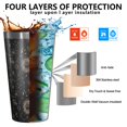 thumbnail image 3 of 16oz Tumblers Black Gothic Sun Planet Moon Pattern Stainless Steel Vacuum Insulated Double Wall Travel Tumbler Cups Mug with Lid and Straw,Cleaning Brush for Coffee,Tea, 3 of 4