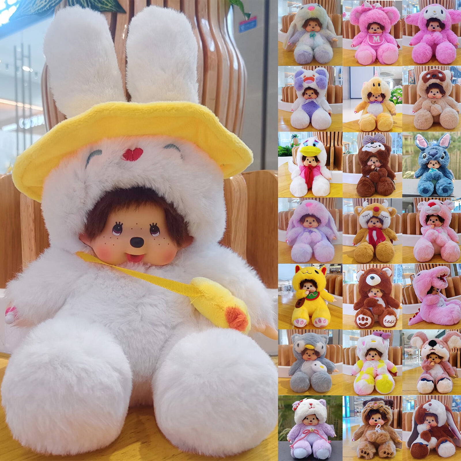 Cartoon Monchhichi Stitch Plush Doll Kawaii Soft Plush Doll Toy For