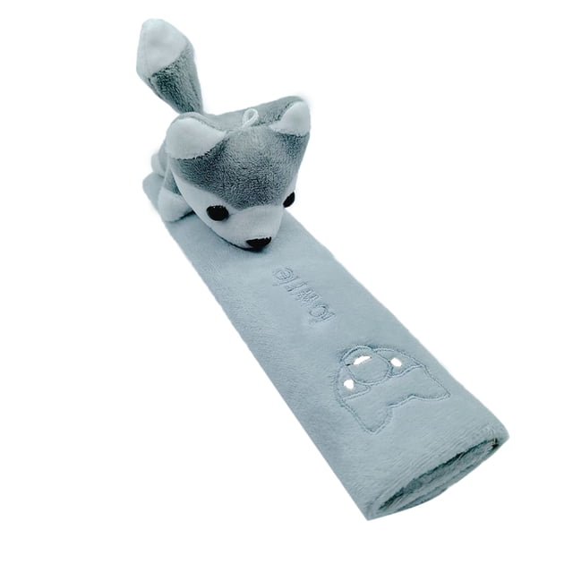 23cm lindo dibujos animados coche cinturón de seguridad hombrera suave felpa cinturón de seguridad funda de cojín para AutoGray Fox