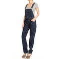 thumbnail image 2 of Casual Womens Vintage Wash Straight Leg Denim Overalls With Pocket Bib, 2 of 7