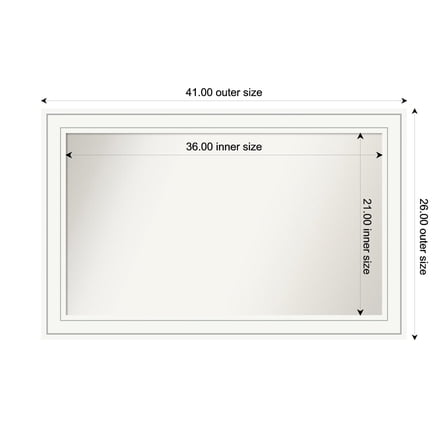 Amanti Art Custom Framed Wall and Bathroom Mirror (26 x 41 in.), Craftsman White Frame