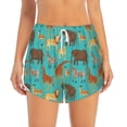 thumbnail image 2 of Xecao's Cute Animals for a double-layer running short for women, perfect for gym, tennis, and more, featuring a convenient pocket., 2 of 9