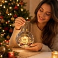 thumbnail image 7 of DefiDgd 4x4inch Clear Christmas Ornament Ball with Warm Light LED,Mini Winter Snowy Scenery Acrylic Hanging Bauble for Xmas Tree Window Fireplace Mantel Holiday Decor, 7 of 7