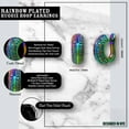 thumbnail image 3 of Steeltime 18K Rainbow Ion Plated Brass Huggie Earrings with Simulated Diamonds, 3 of 5