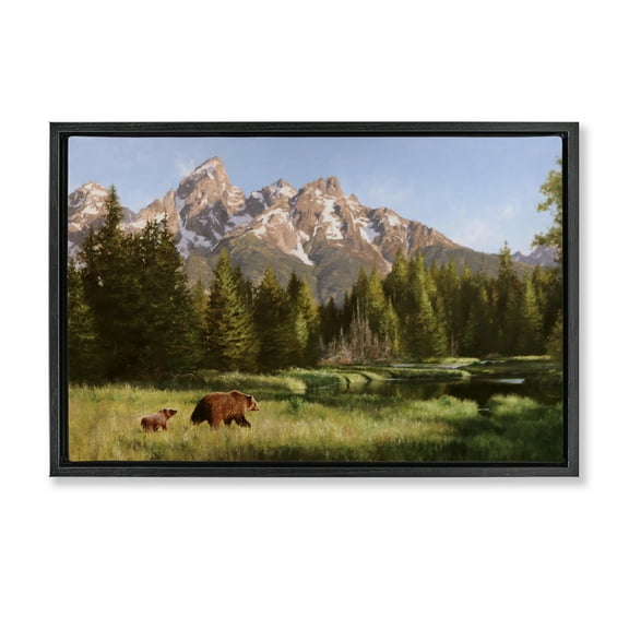 Stupell Industries Taking The Scenic Route Landscape & Nature Painting Black Floater Framed Canvas Art Print Wall Art, 25 x 17