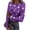 Dark Purple(Pumpkin Ghost), variant on Halloween Tops for Women Trendy Long Sleeve Slim Funny Pumpkin Ghost Tunic Tops Holiday Fall Spring Crew Neck Ribbed Basic Tees Multicolor S