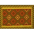 thumbnail image 1 of Ahgly Company Machine Washable Indoor Rectangle Oriental Yellow Traditional Area Rugs, 7' x 9', 1 of 4