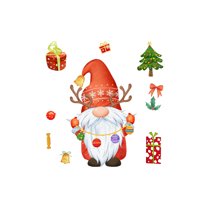 nvzhuang Christmas Window Clings, Electrostatic DIY Candy Gnome Present Box Removable Sticker