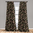 thumbnail image 4 of Ambesonne Botanical Curtains, Continuous Branches Retro, Pair of 28"x84", Pale Khaki and Dark Coral, 4 of 5