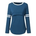 thumbnail image 4 of Clothes under $5 asdoklhq Maternity Clothes for Women,Stripe Long Sleeves Solid Nursing Sweatershirt Tops Blouse, 4 of 8