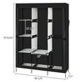 thumbnail image 3 of Portable Closet, 71-Inch Portable Wardrobe Storage Shelves, Non-Woven Fabric, Stable and Easy Assembly Grey Portable Closets for Hanging Clothes, 3 of 9