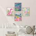 thumbnail image 3 of PixonSign Framed Wall Art Playful Dinosaur and Abstract Nature Landscape Illustrations Posters, Set of 4 Pink Boho Pastel Fine Art Multicolor Canvas Prints for Home Decor - 8"x10" Natural, 3 of 5