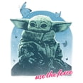thumbnail image 2 of Junior's Star Wars: The Mandalorian The Child Use The Force Graphic Tee White Small, 2 of 3