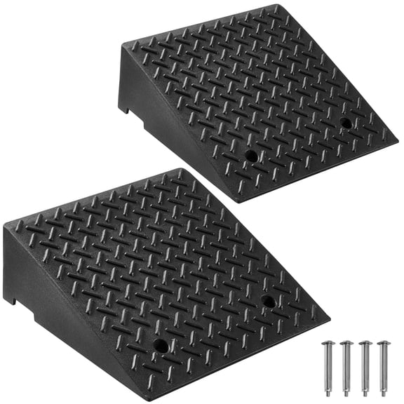 VEVOR Driveway Curb Ramp, 7000 lbs Load Capacity, 7 Inches Rise Height Heavy Duty Curbside Bridge Ramp with Drainage Tank for Wheelchairs, Strollers, Motorcycles, Cars, Lawn Mowers & Trailers, 2 Pack