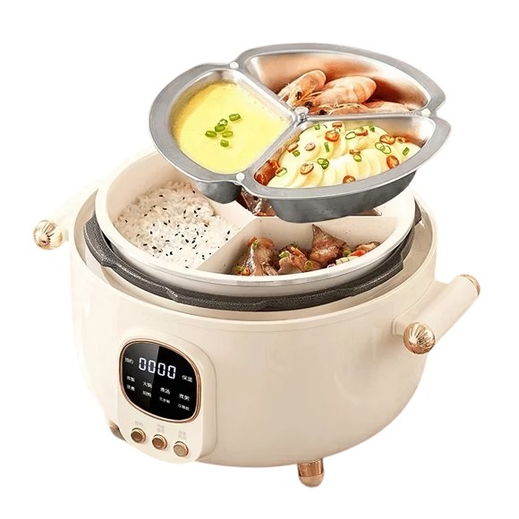 Toytexx 4L Electric Pressure Cooker with LED Display, Non-Stick Inner Pot, 1000W Multi-Function Cooker, Beige