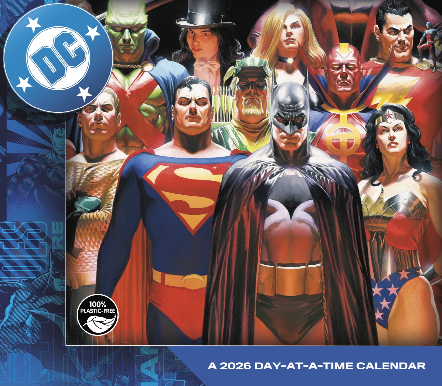 DC Comics 2026 Desk Calendar with Heroes and Eco-Friendly Design by Treads International
