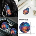 thumbnail image 7 of XYZCANDO Sunset Palm Tree Car Cushion Cover Seat Belt Cover Car Coasters Keychain Steering Wheel Cover Armrest Cover Fender Cover Handbrake Cover Lipstick Cover Trash Can Interior Decor, 7 of 7