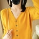 thumbnail image 1 of Cárdigan de punto para mujer, camisa básica con cuello en V, suéter de manga larga para primavera, estilo coreano para mujer, 1 of 6