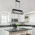 thumbnail image 4 of 5-Light Farmhouse Pendant Lighting for Kitchen Island Matte Black Ceiling Mount Dining Room Light Fixture, 4 of 6